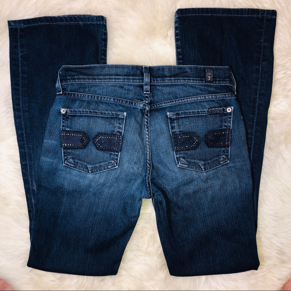 7 For All Mankind Bootcut Rhinestone Pocket Sz 26